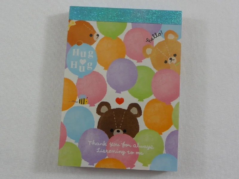 Cute Kawaii Q-Lia Hug Bears Mini Notepad / Memo Pad - Stationery Design Writing Collection