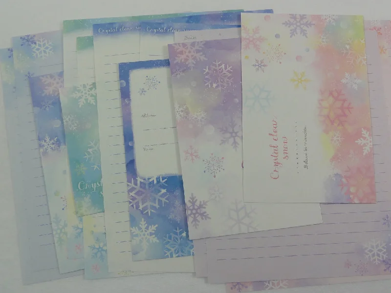 Crux Crystal Clear Snow Letter Sets - Stationery Writing Paper Envelope